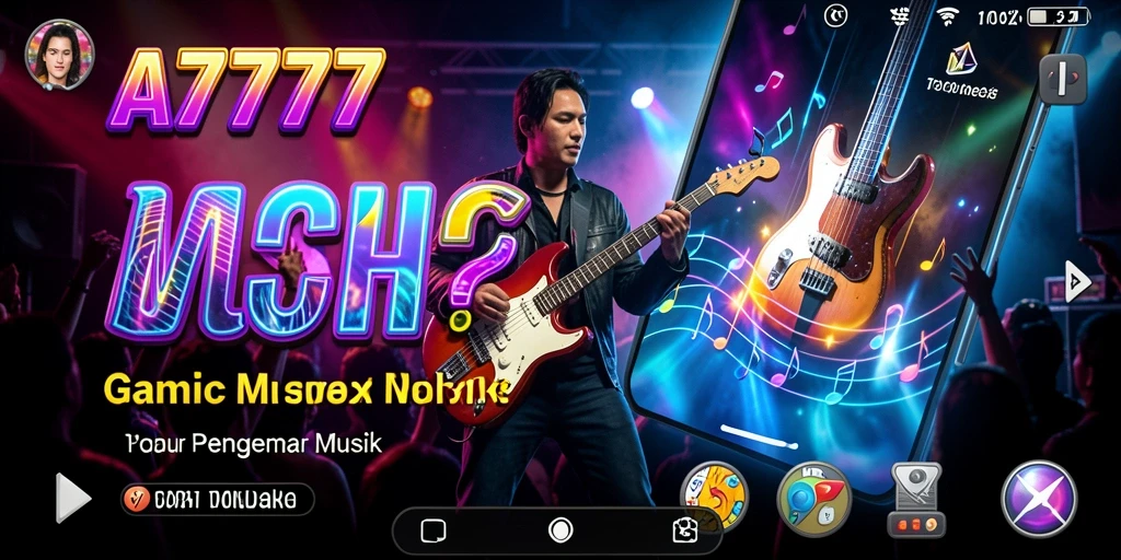 Tampilan screenshot A7777 yang menampilkan fitur musik interaktif.