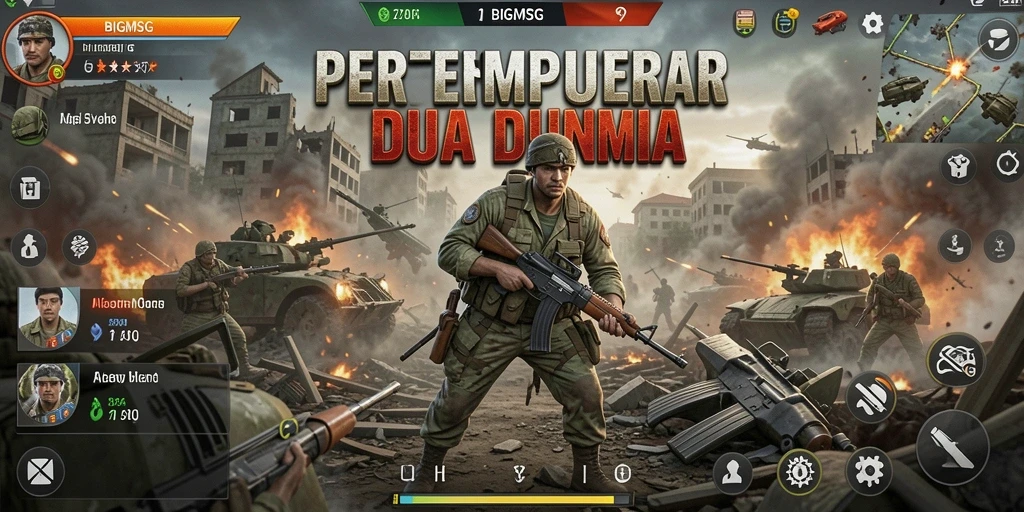 Tampilan gameplay mendebarkan dari BIGMSG, menunjukkan pertempuran intens.