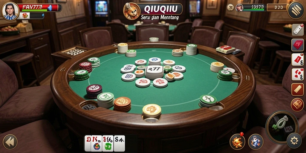 Tampilan gameplay QiuQiu yang seru dan menantang di FAV77.