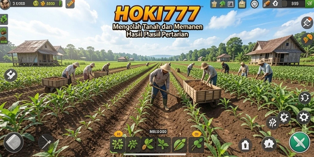 Screenshot gameplay HOKI777 menampilkan keseruan bertani yang menyenangkan.