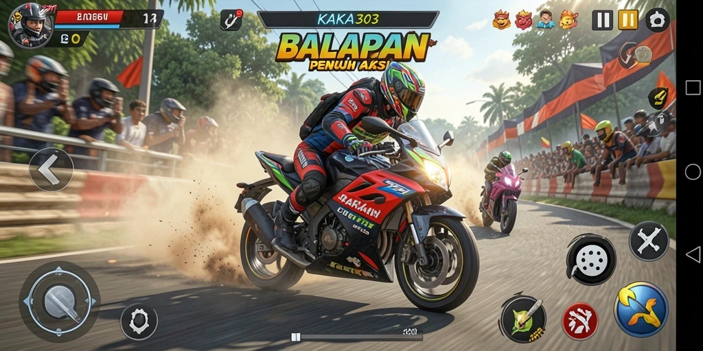 Tampilan menarik saat balapan motor di KAKA303.