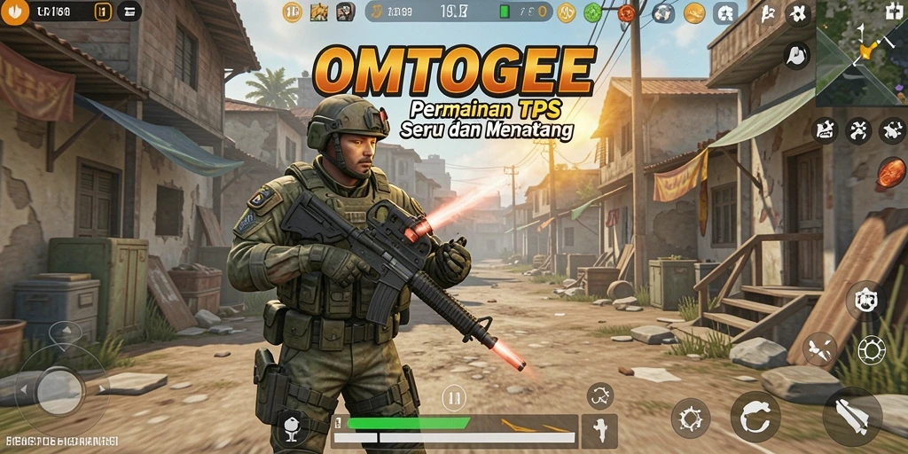 Screenshot OMTOGEL menampilkan aksi tembak-menembak yang intens.