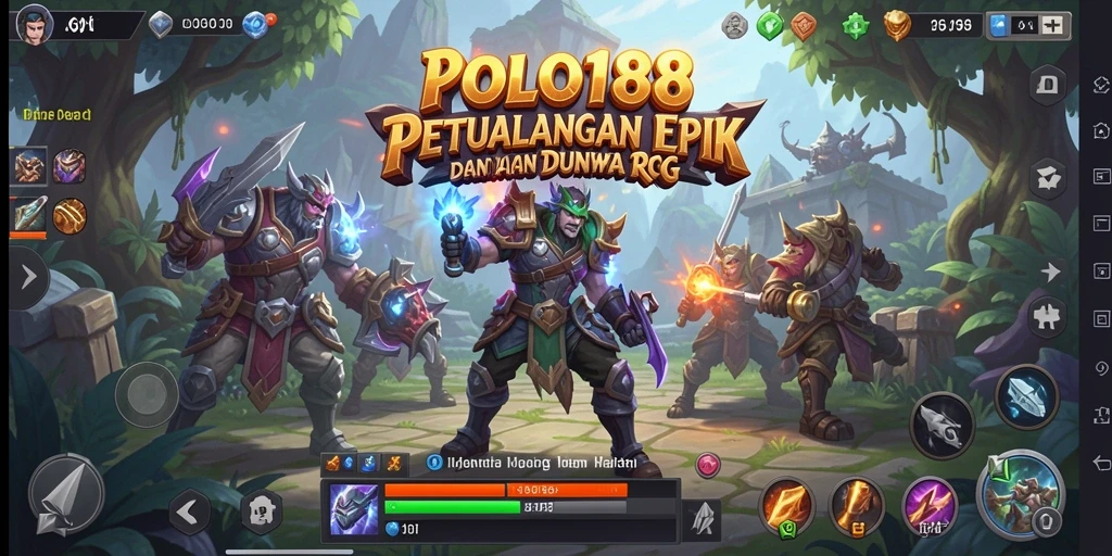Tampilan utama gameplay POLO188 dengan karakter dan lingkungan RPG.