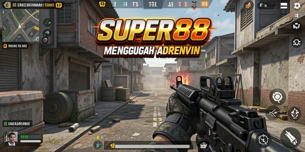 Tampilan screenshot gameplay SUPER88 yang mendebarkan dan penuh aksi.