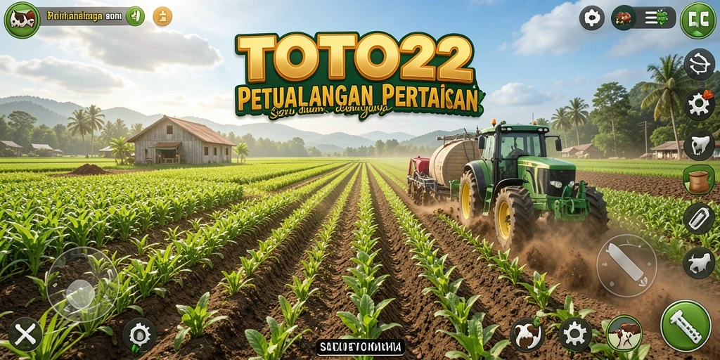 Screenshot gameplay TOTO22 menampilkan aktivitas bertani yang seru.
